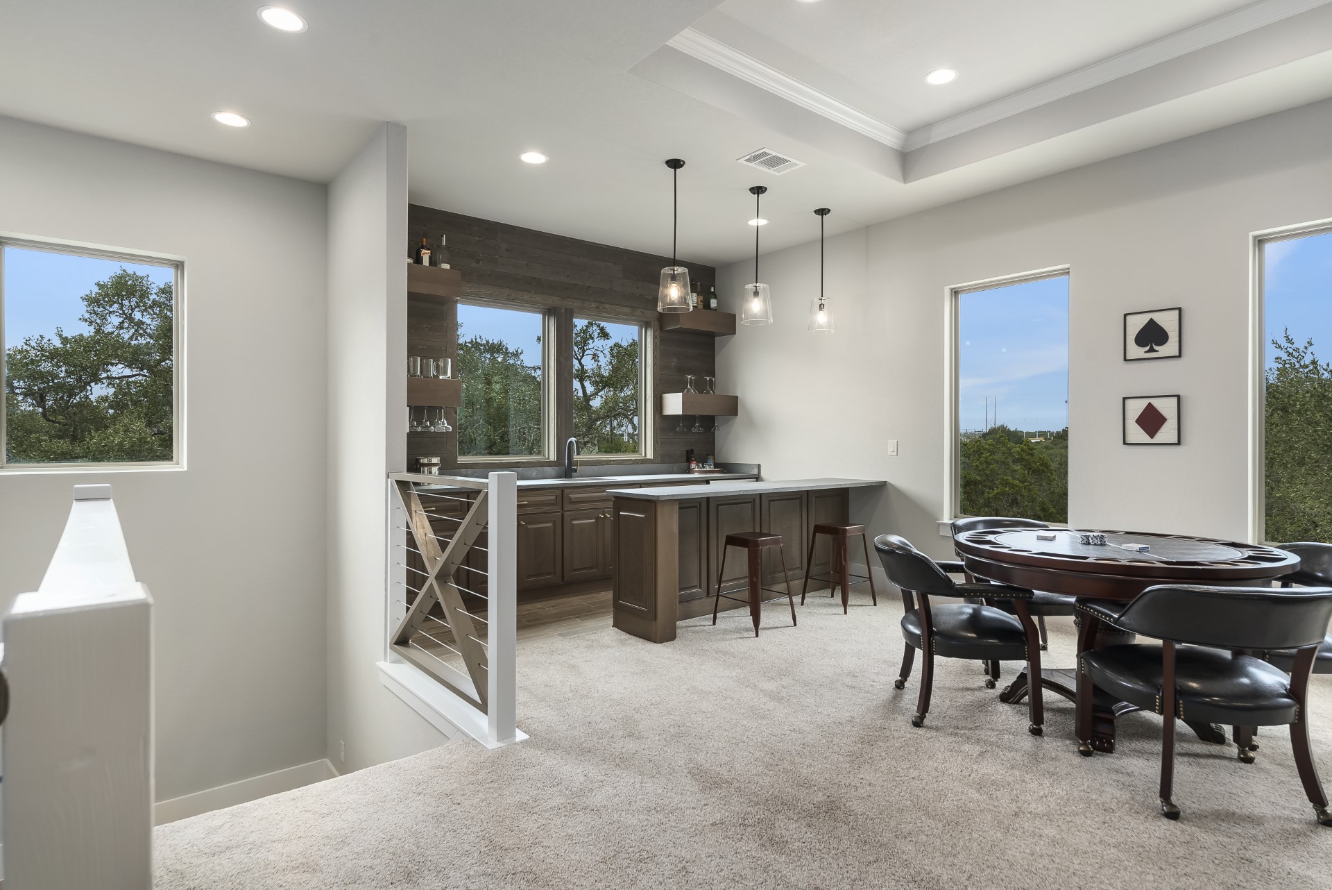 A front view of the upstairs den within the Belle Oaks custom floor plan from JLP Builders