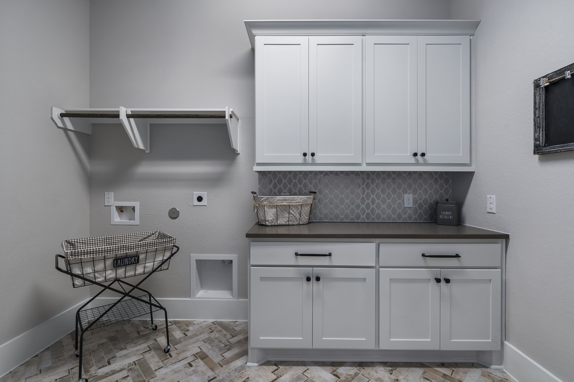 A front view of the utility room within the Belle Oaks custom floor plan from JLP Builders